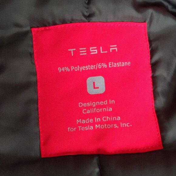 Limited Edition TESLA Corporate Heavy Winter Jacket Coat Red Full Zip Slimfit - Picture 2 of 5